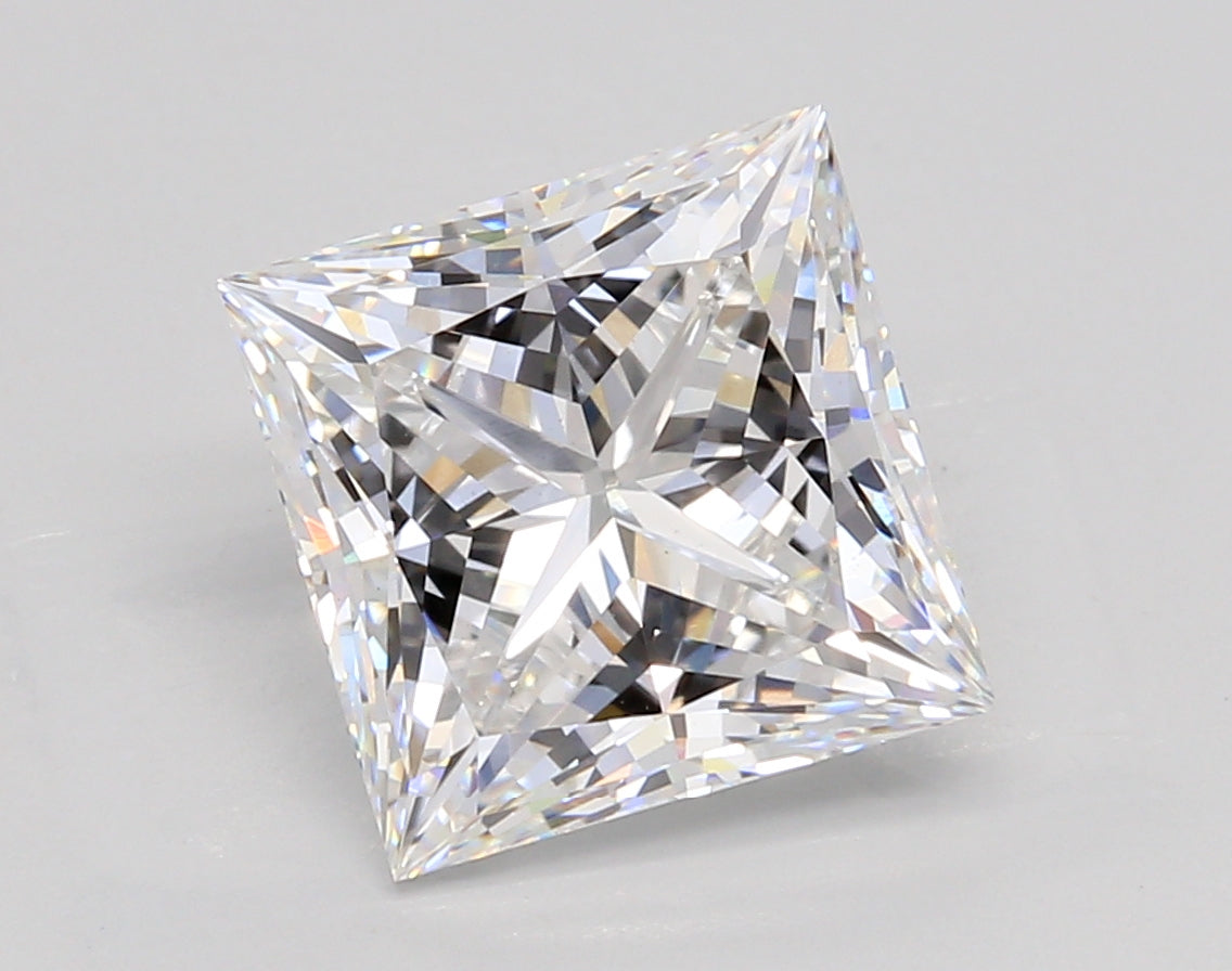 4.55 Carat Princess Shaped, Ideal Cut, E Color, VS1 Clarity, IGI Certified Lab Grown Diamond