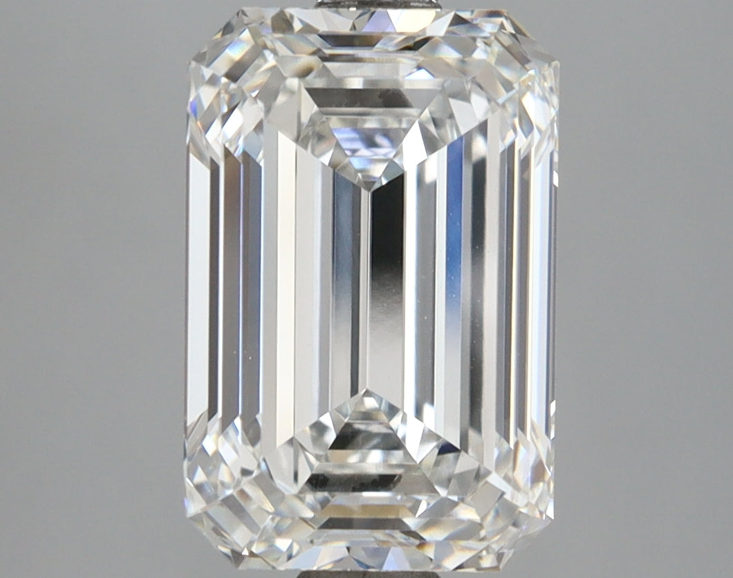 4.07 Carat Emerald Shaped, Ideal Cut, E Color, VVS2 Clarity, IGI Certified Lab Grown Diamond