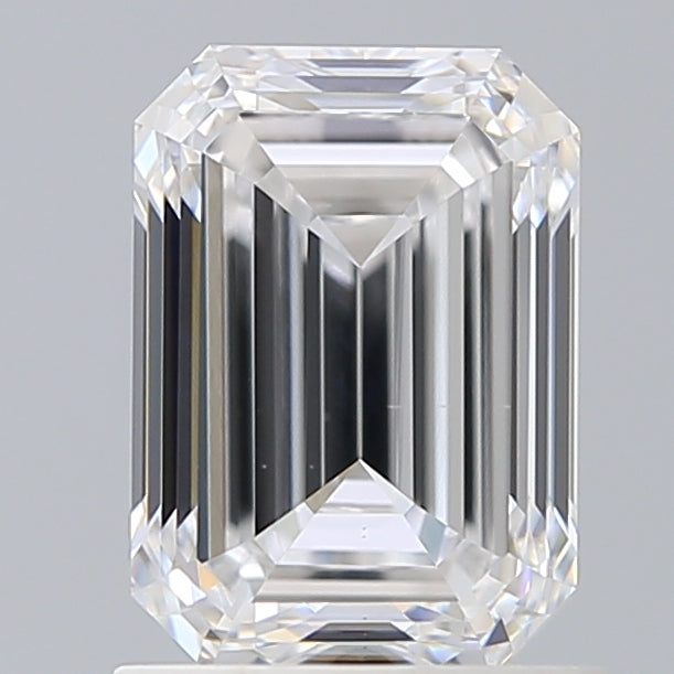 1.50 Carat Emerald Shaped, Excellent Cut, D Color, VVS2 Clarity, IGI Certified Lab Grown Diamond