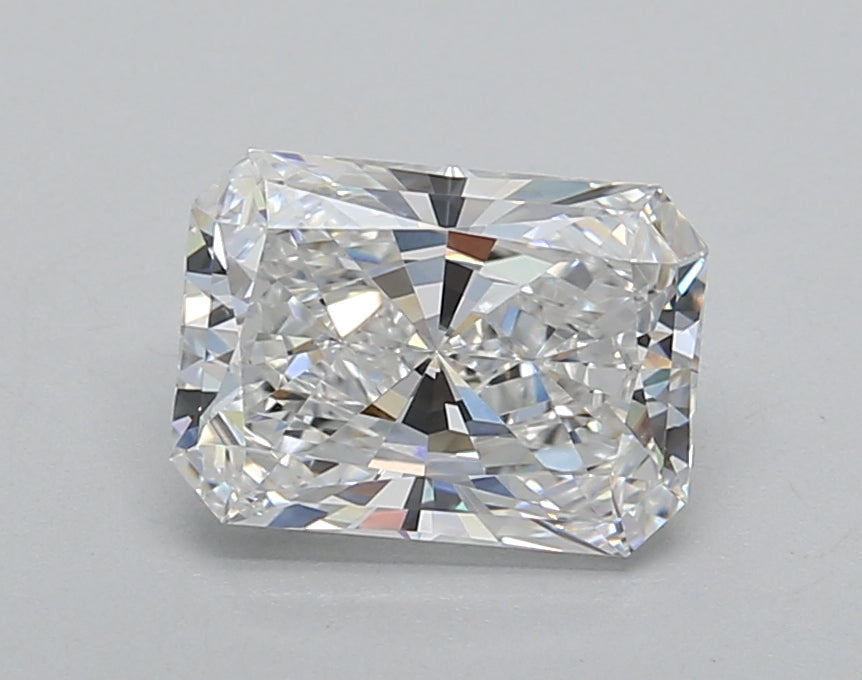 1.52 Carat Radiant Shaped, Excellent Cut, D Color, VVS2 Clarity, IGI Certified Lab Grown Diamond