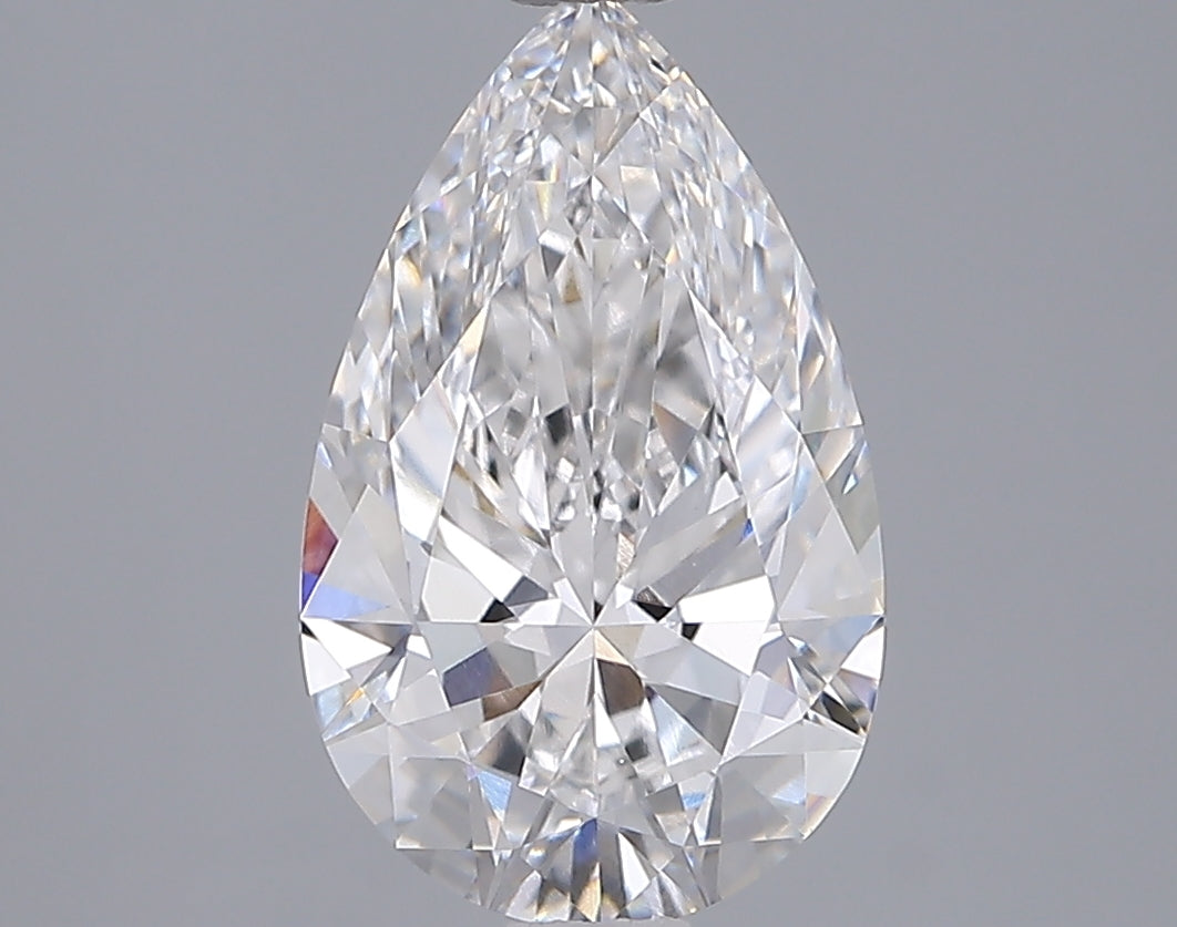2.54 Carat Pear Shaped, Ideal Cut, D Color, VVS2 Clarity, IGI Certified Lab Grown Diamond