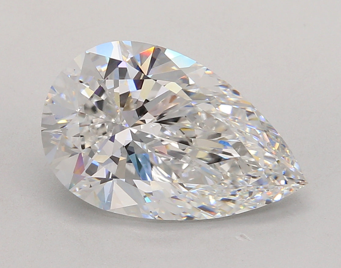 5.04 Carat Pear Shaped, Ideal Cut, E Color, VS1 Clarity, IGI Certified Lab Grown Diamond