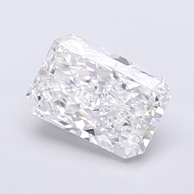 1.36 Carat Radiant Shaped, Very Good Cut, D Color, VVS2 Clarity, IGI Certified Lab Grown Diamond