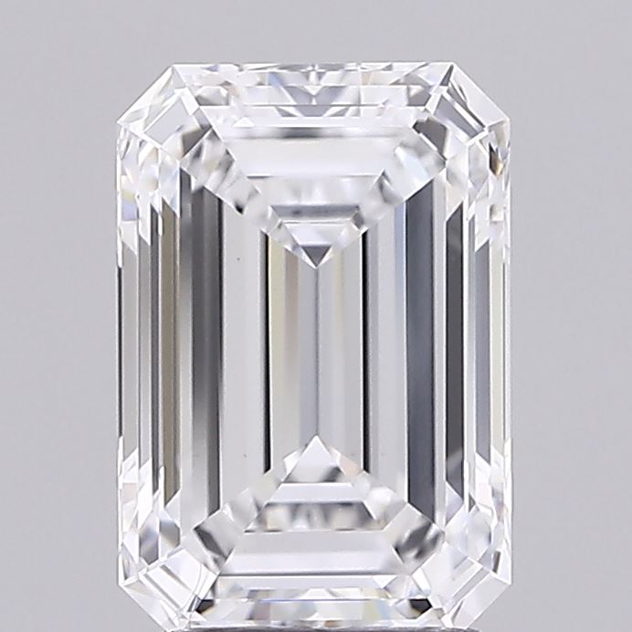 2.31 Carat Emerald Shaped, Ideal Cut, D Color, VS1 Clarity, IGI Certified Lab Grown Diamond
