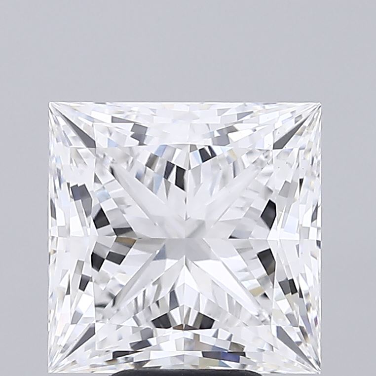 6.02 Carat Princess Shaped, Ideal Cut, E Color, VS1 Clarity, IGI Certified Lab Grown Diamond