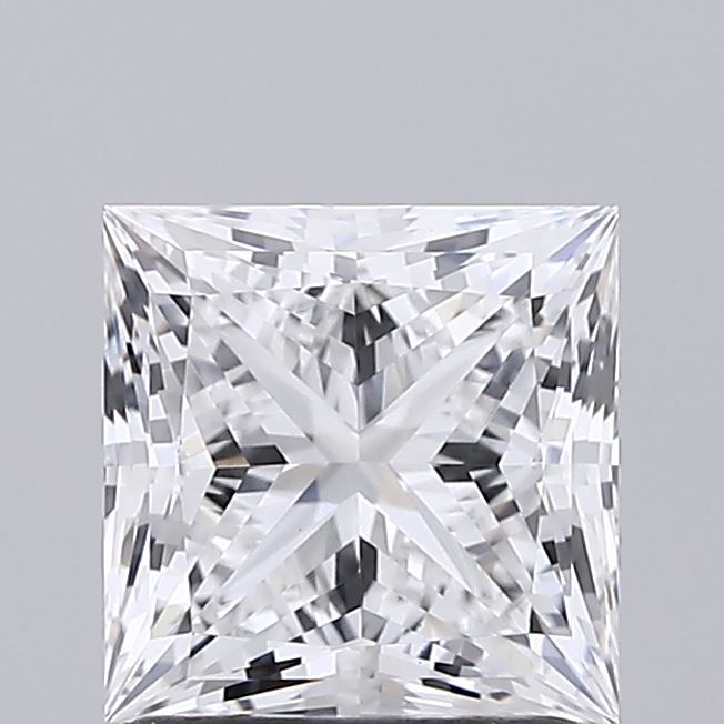 1.59 Carat Princess Shaped, Ideal Cut, D Color, VVS2 Clarity, IGI Certified Lab Grown Diamond