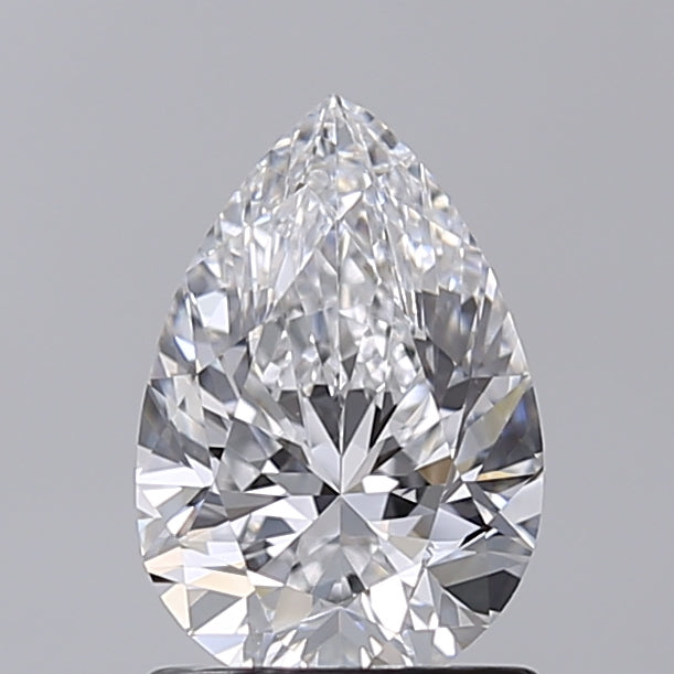 1.23 Carat Pear Shaped, Excellent Cut, D Color, VVS2 Clarity, IGI Certified Lab Grown Diamond
