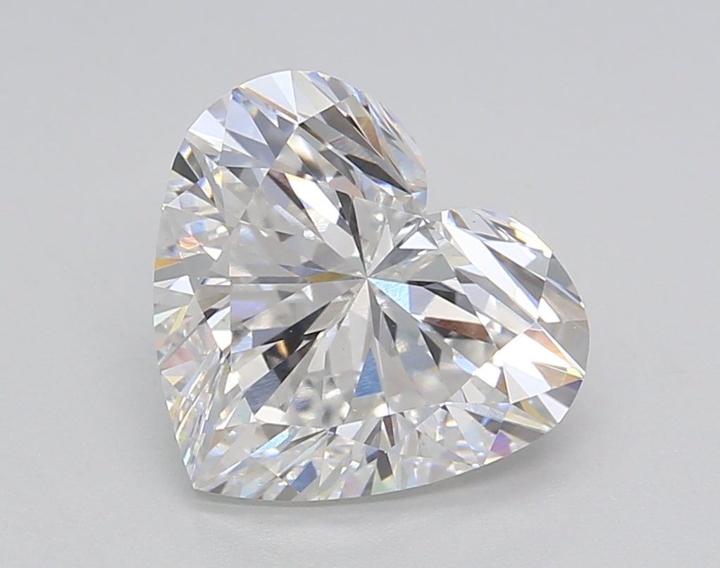 3.02 Carat Heart Shaped, Ideal Cut, E Color, VVS2 Clarity, IGI Certified Lab Grown Diamond