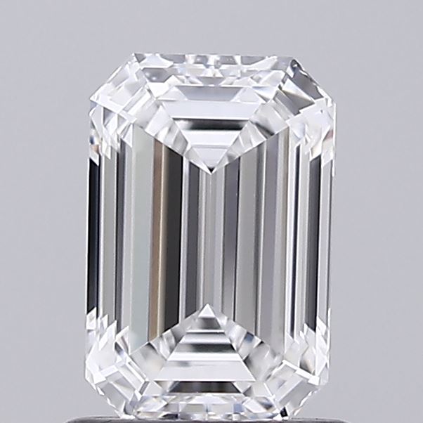 1.04 Carat Emerald Shaped, Ideal Cut, D Color, VVS2 Clarity, IGI Certified Lab Grown Diamond