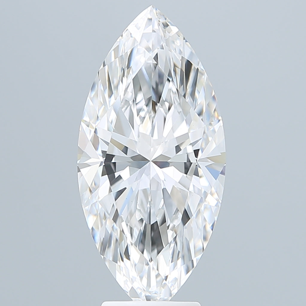 5.10 Carat Marquise Shaped, Ideal Cut, E Color, VVS2 Clarity, IGI Certified Lab Grown Diamond