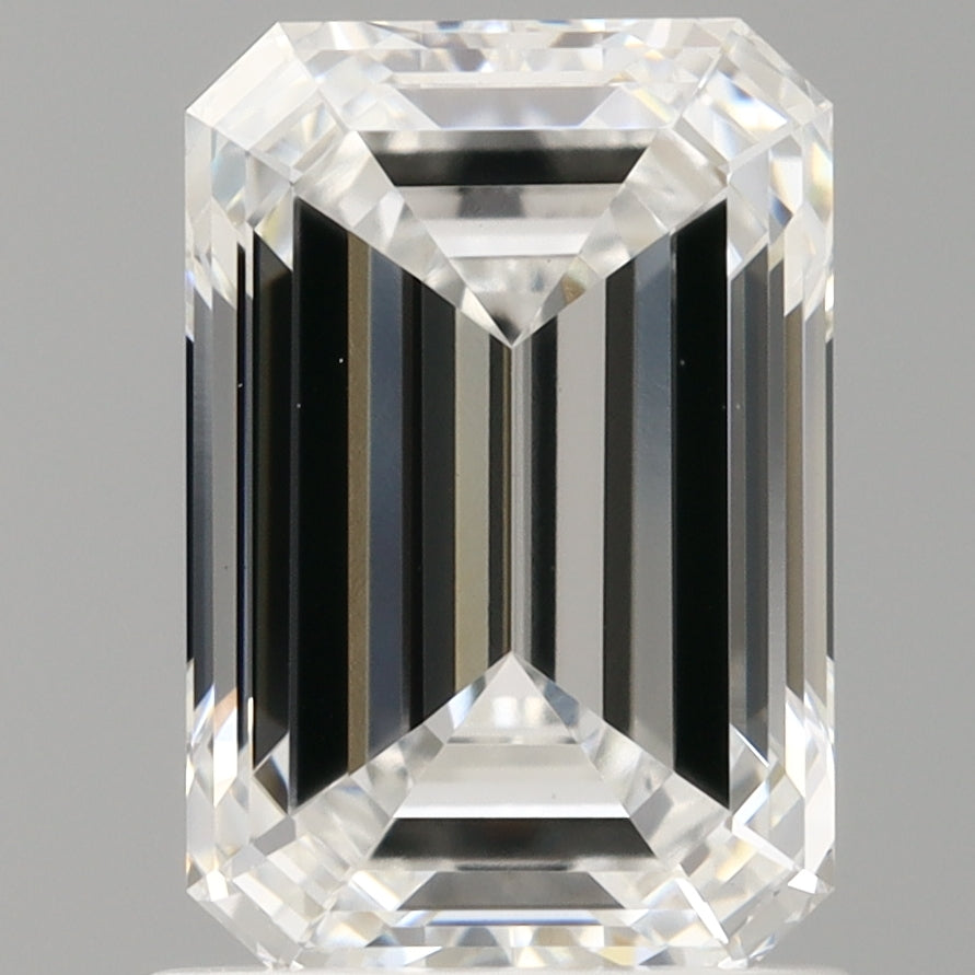 1.54 Carat Emerald Shaped, Ideal Cut, D Color, VVS2 Clarity, IGI Certified Lab Grown Diamond