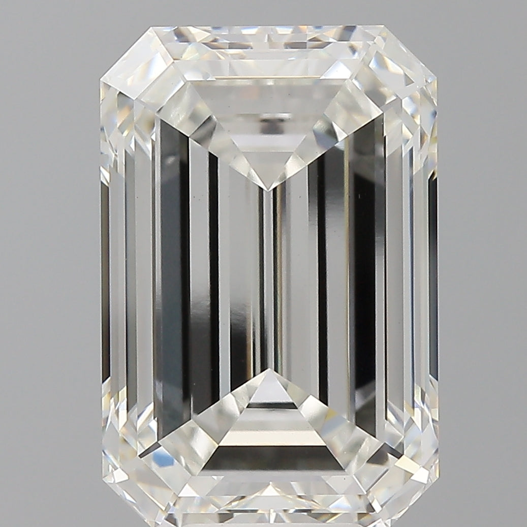 10.00 Carat Emerald Shaped, Ideal Cut, F Color, VVS2 Clarity, IGI Certified Lab Grown Diamond