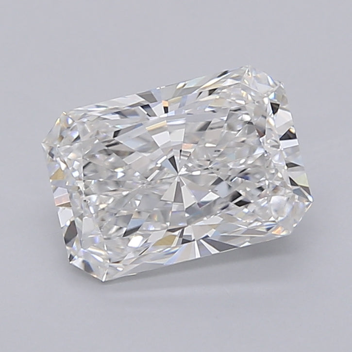 2.04 Carat Radiant Shaped, Ideal Cut, D Color, VVS2 Clarity, IGI Certified Lab Grown Diamond