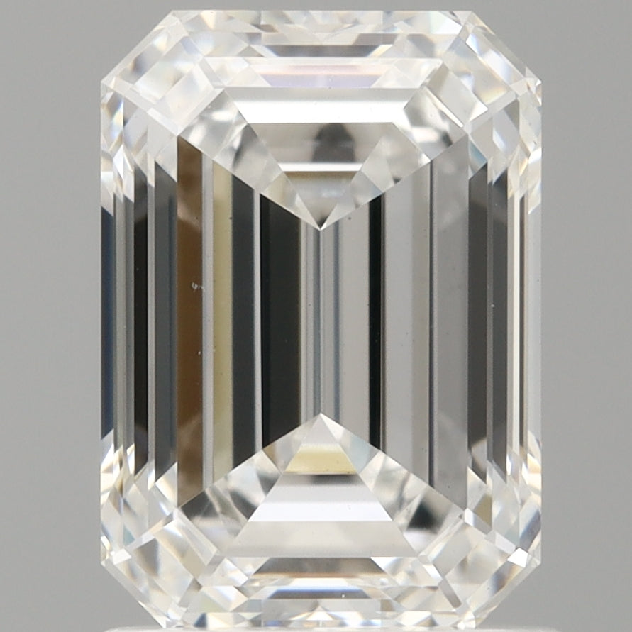 1.58 Carat Emerald Shaped, Ideal Cut, D Color, VVS2 Clarity, IGI Certified Lab Grown Diamond
