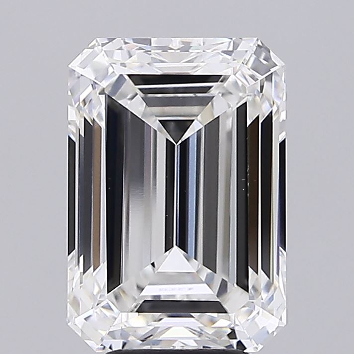 6.01 Carat Emerald Shaped, Ideal Cut, F Color, VVS2 Clarity, IGI Certified Lab Grown Diamond