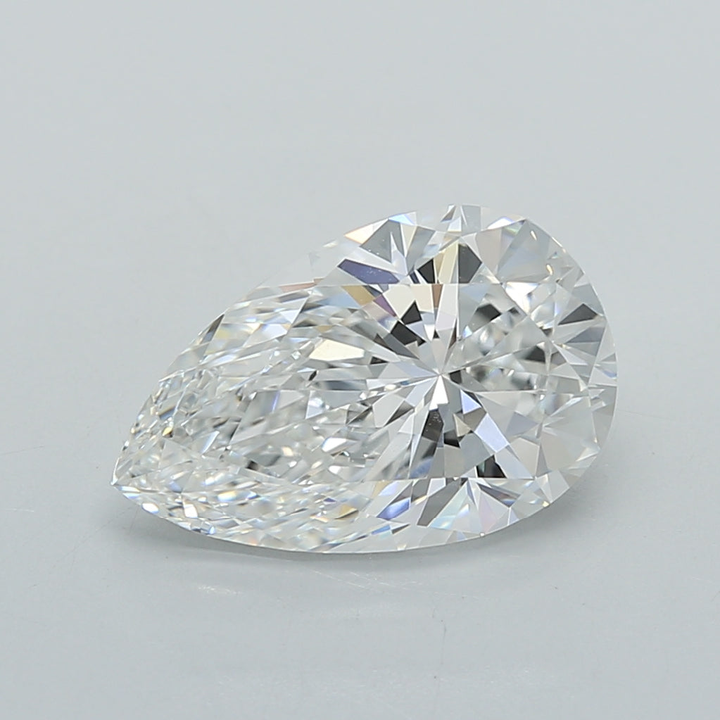 2.25 Carat Pear Shaped, Ideal Cut, E Color, VVS1 Clarity, IGI Certified Lab Grown Diamond