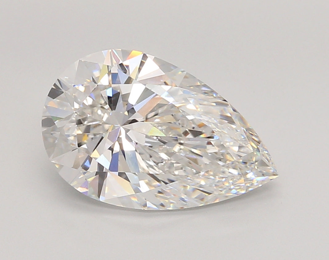 3.52 Carat Pear Shaped, Ideal Cut, E Color, VVS2 Clarity, IGI Certified Lab Grown Diamond
