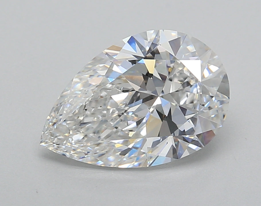 2.02 Carat Pear Shaped, Excellent Cut, D Color, VS1 Clarity, IGI Certified Lab Grown Diamond