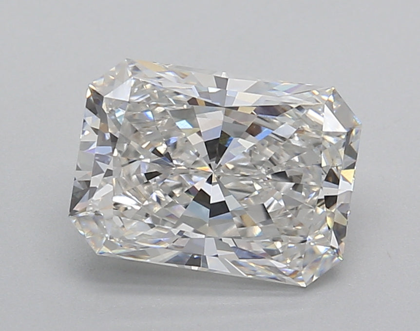 2.02 Carat Radiant Shaped, Excellent Cut, F Color, VVS2 Clarity, IGI Certified Lab Grown Diamond