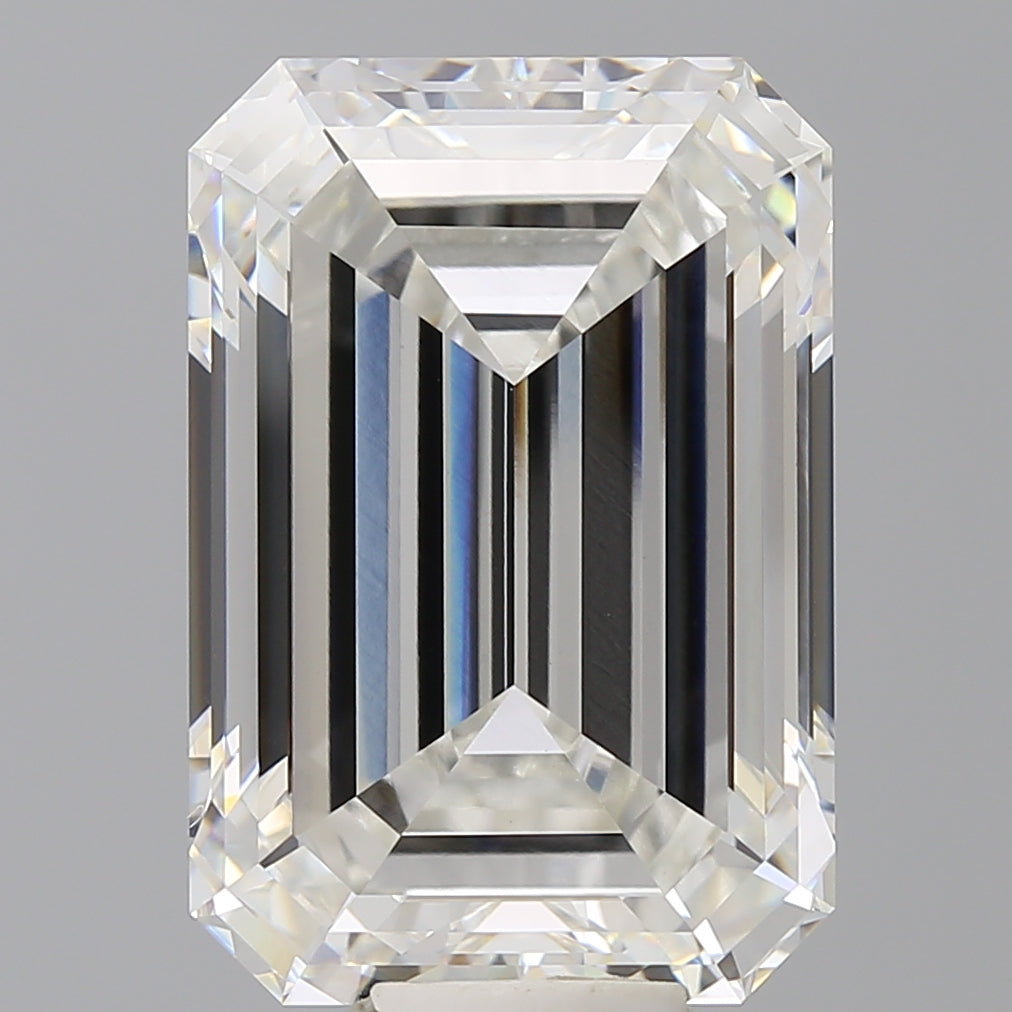 14.06 Carat Emerald Shaped, Ideal Cut, F Color, VVS2 Clarity, IGI Certified Lab Grown Diamond