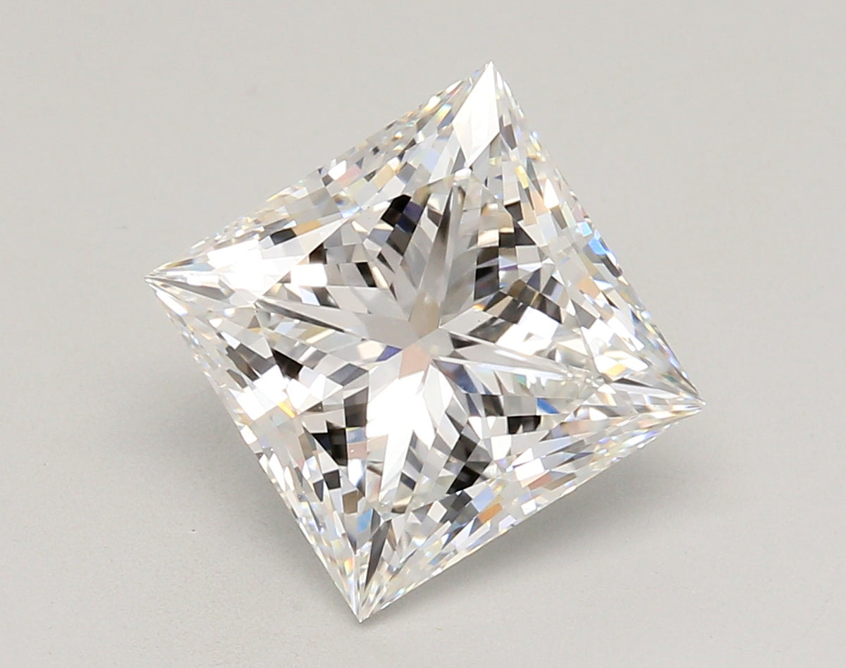 4.55 Carat Princess Shaped, Ideal Cut, E Color, VVS2 Clarity, IGI Certified Lab Grown Diamond
