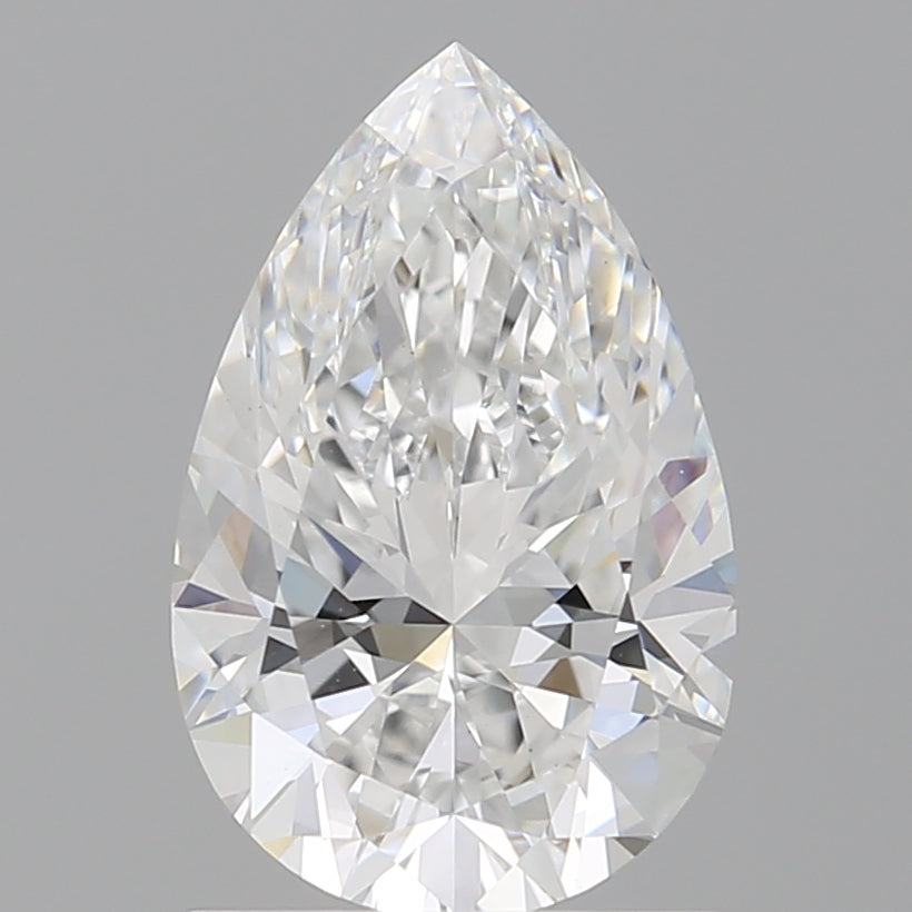 1.50 Carat Pear Shaped, Ideal Cut, E Color, VVS2 Clarity, IGI Certified Lab Grown Diamond