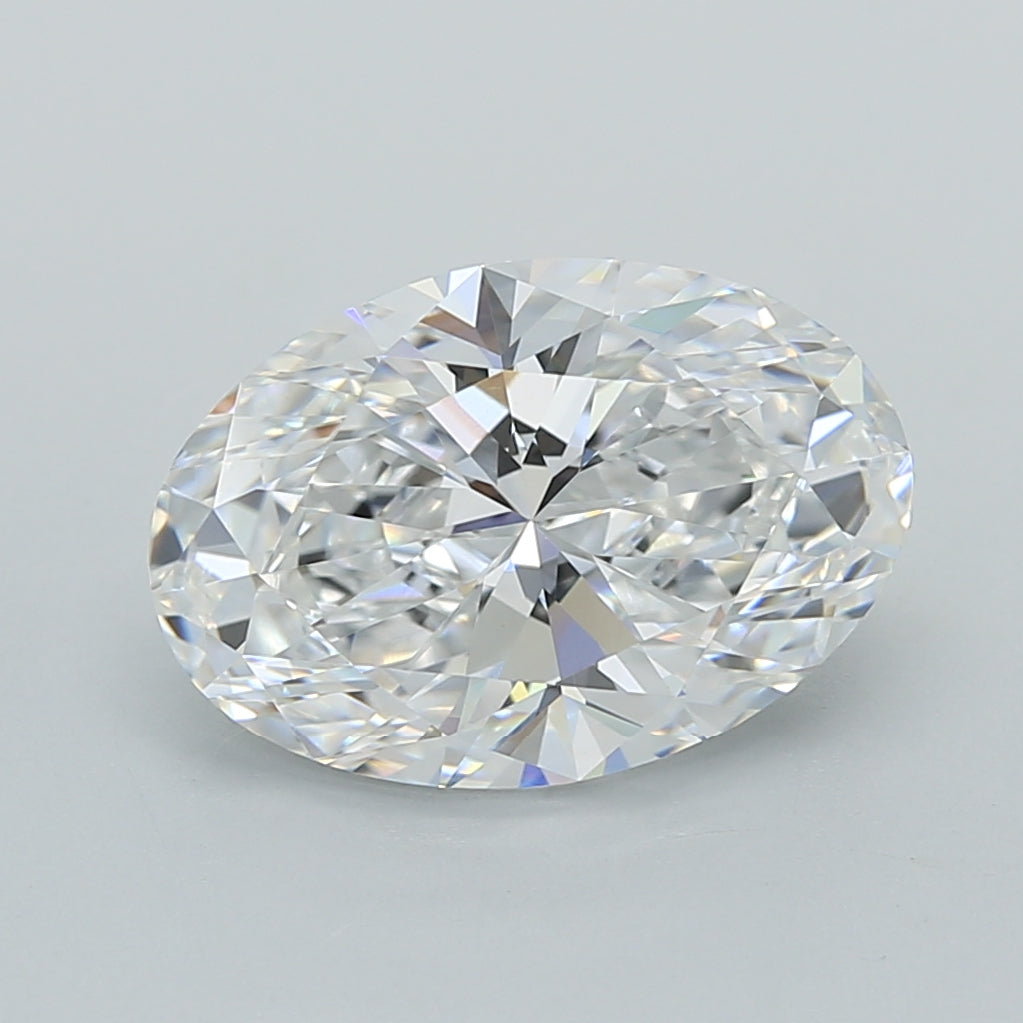 3.04 Carat Oval Shaped, Ideal Cut, D Color, VVS2 Clarity, IGI Certified Lab Grown Diamond