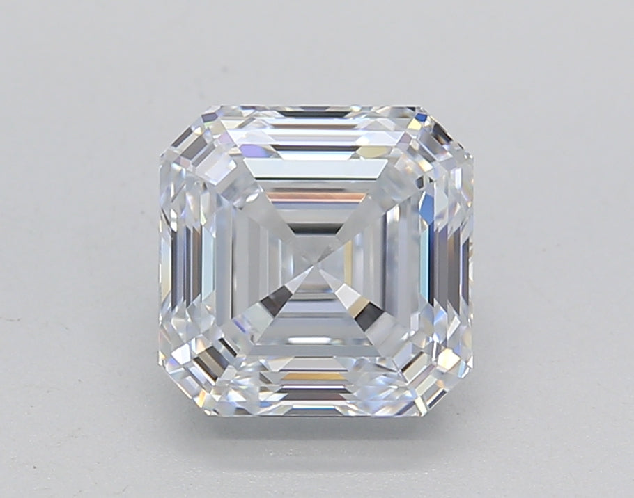 2.01 Carat Asscher Shaped, Ideal Cut, F Color, IF Clarity, GIA Certified Lab Grown Diamond