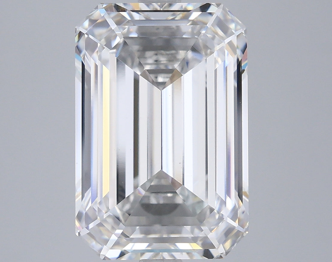 6.06 Carat Emerald Shaped, Ideal Cut, F Color, VVS2 Clarity, IGI Certified Lab Grown Diamond