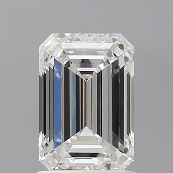 1.58 Carat Emerald Shaped, Ideal Cut, D Color, VVS2 Clarity, IGI Certified Lab Grown Diamond
