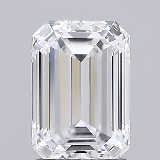 1.22 Carat Emerald Shaped, Ideal Cut, D Color, VVS2 Clarity, IGI Certified Lab Grown Diamond