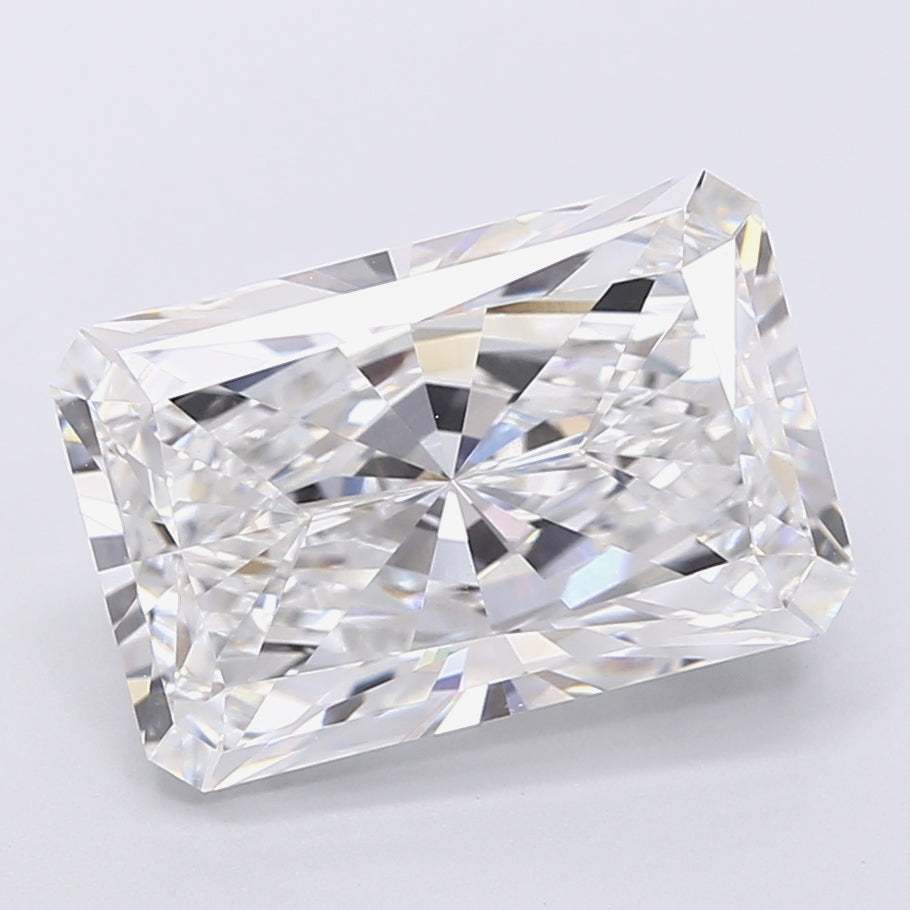 7.09 Carat Radiant Shaped, Very Good Cut, E Color, VVS2 Clarity, IGI Certified Lab Grown Diamond