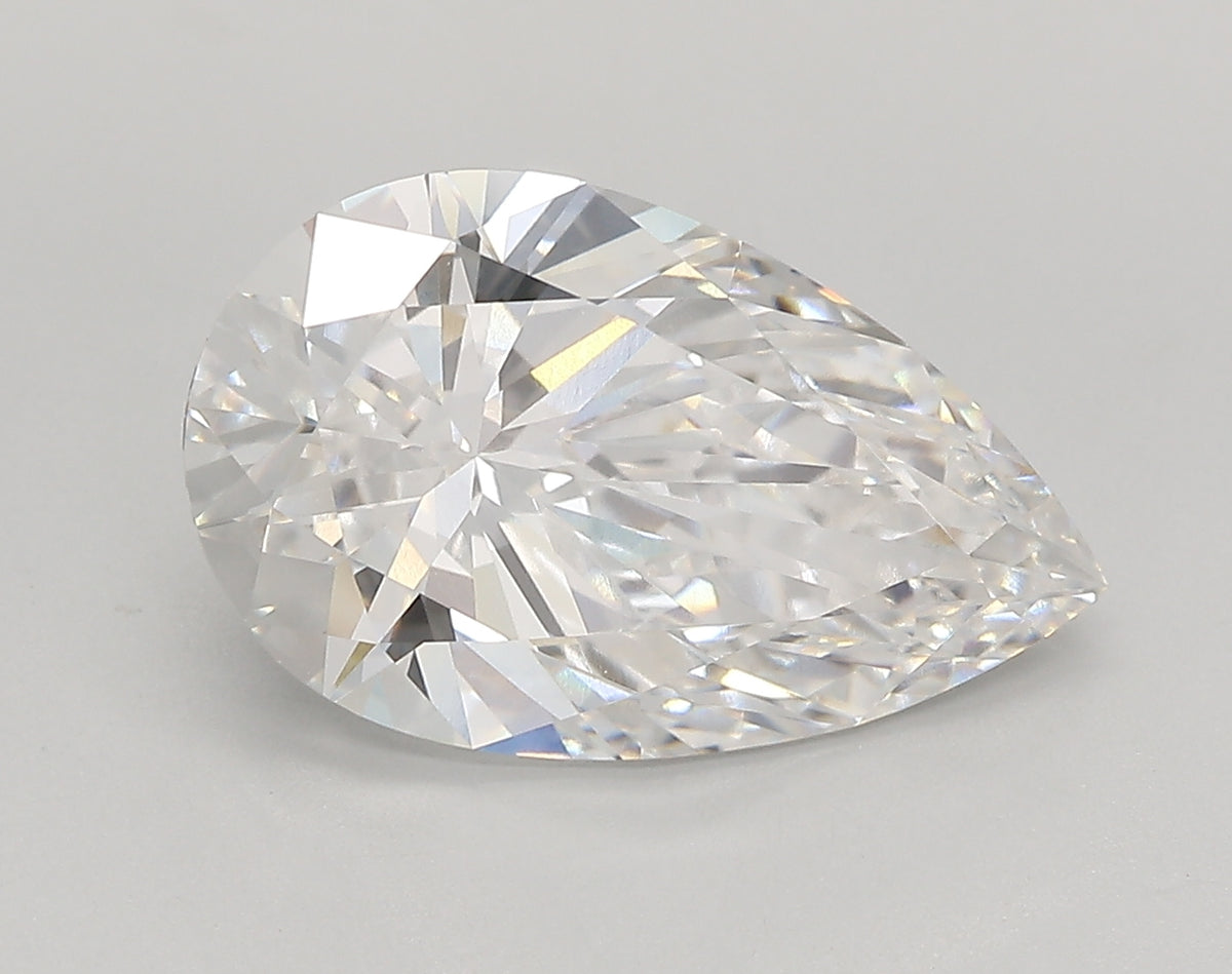 4.02 Carat Pear Shaped, Very Good Cut, E Color, VVS2 Clarity, IGI Certified Lab Grown Diamond