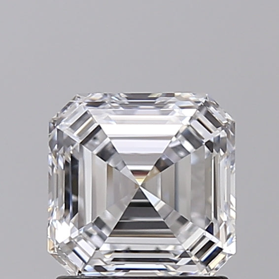 1.55 Carat Asscher Shaped, Excellent Cut, D Color, VS1 Clarity, IGI Certified Lab Grown Diamond