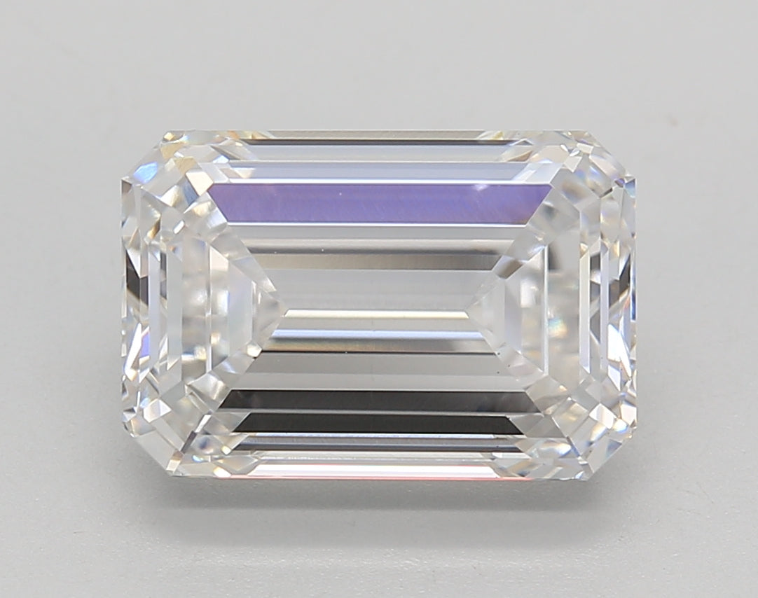 4.26 Carat Emerald Shaped, Ideal Cut, F Color, VS2 Clarity, IGI Certified Lab Grown Diamond