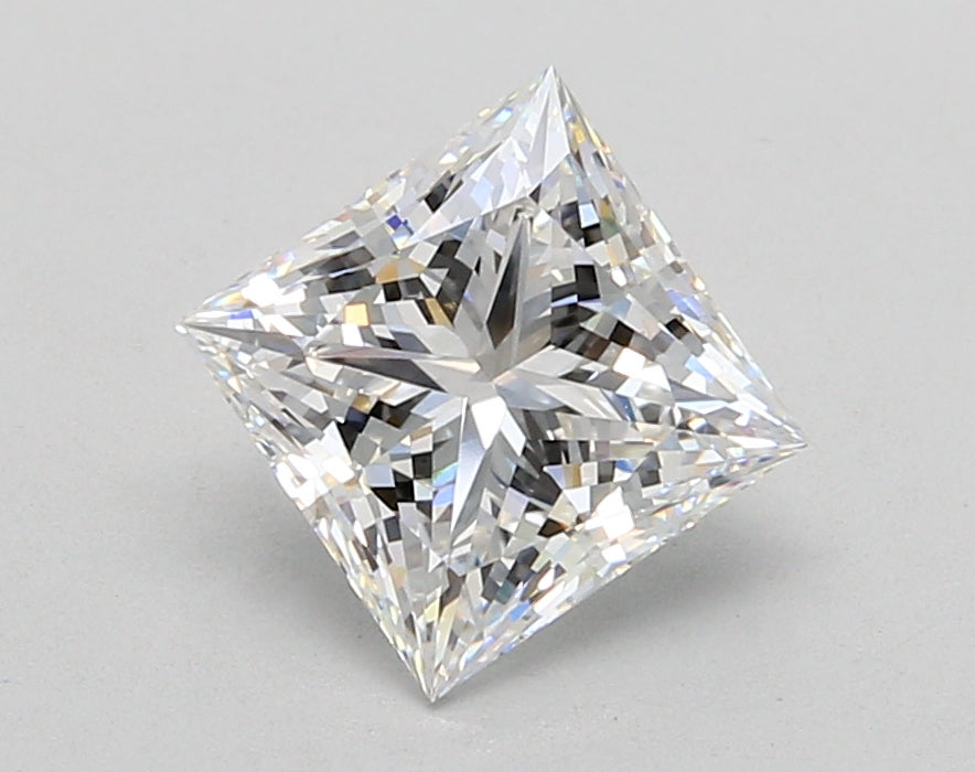 2.06 Carat Princess Shaped, Ideal Cut, E Color, VVS2 Clarity, IGI Certified Lab Grown Diamond