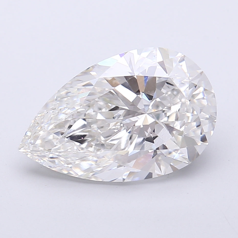 4.12 Carat Pear Shaped, Very Good Cut, E Color, VVS2 Clarity, IGI Certified Lab Grown Diamond