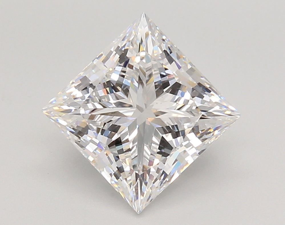 3.06 Carat Princess Shaped, Ideal Cut, E Color, VVS2 Clarity, IGI Certified Lab Grown Diamond