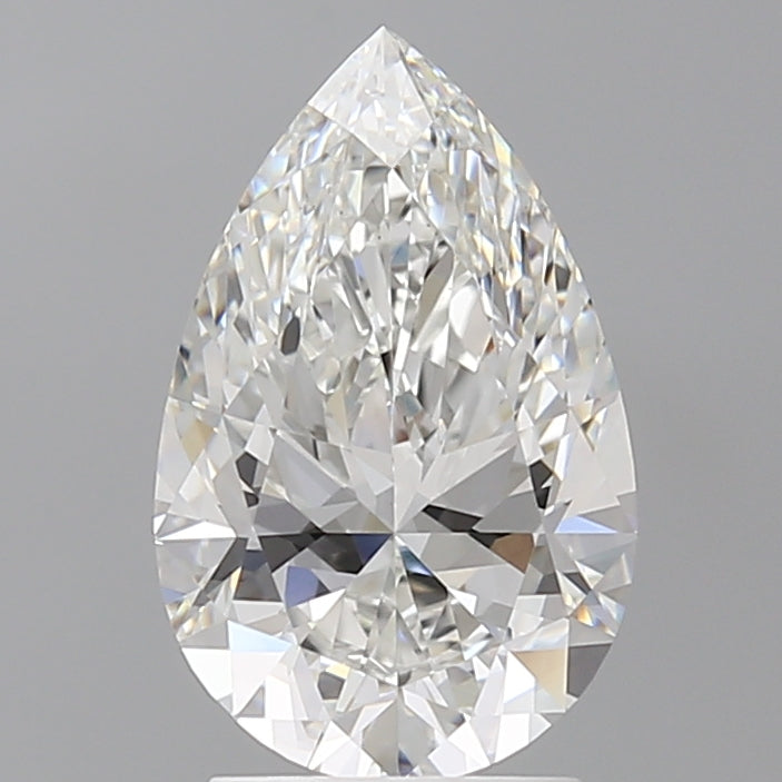 2.58 Carat Pear Shaped, Ideal Cut, F Color, VVS2 Clarity, IGI Certified Lab Grown Diamond