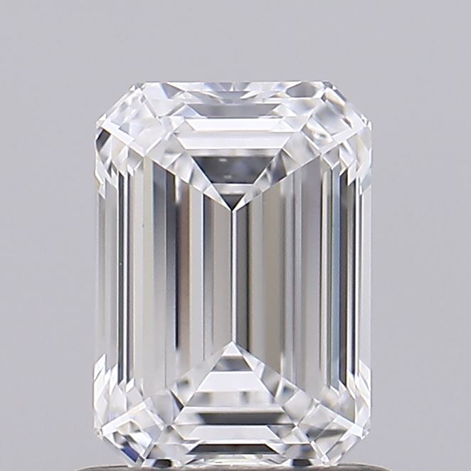 1.00 Carat Emerald Shaped, Ideal Cut, D Color, VVS2 Clarity, IGI Certified Lab Grown Diamond