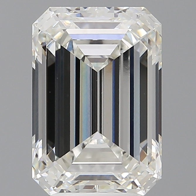 4.59 Carat Emerald Shaped, Ideal Cut, F Color, VVS2 Clarity, IGI Certified Lab Grown Diamond