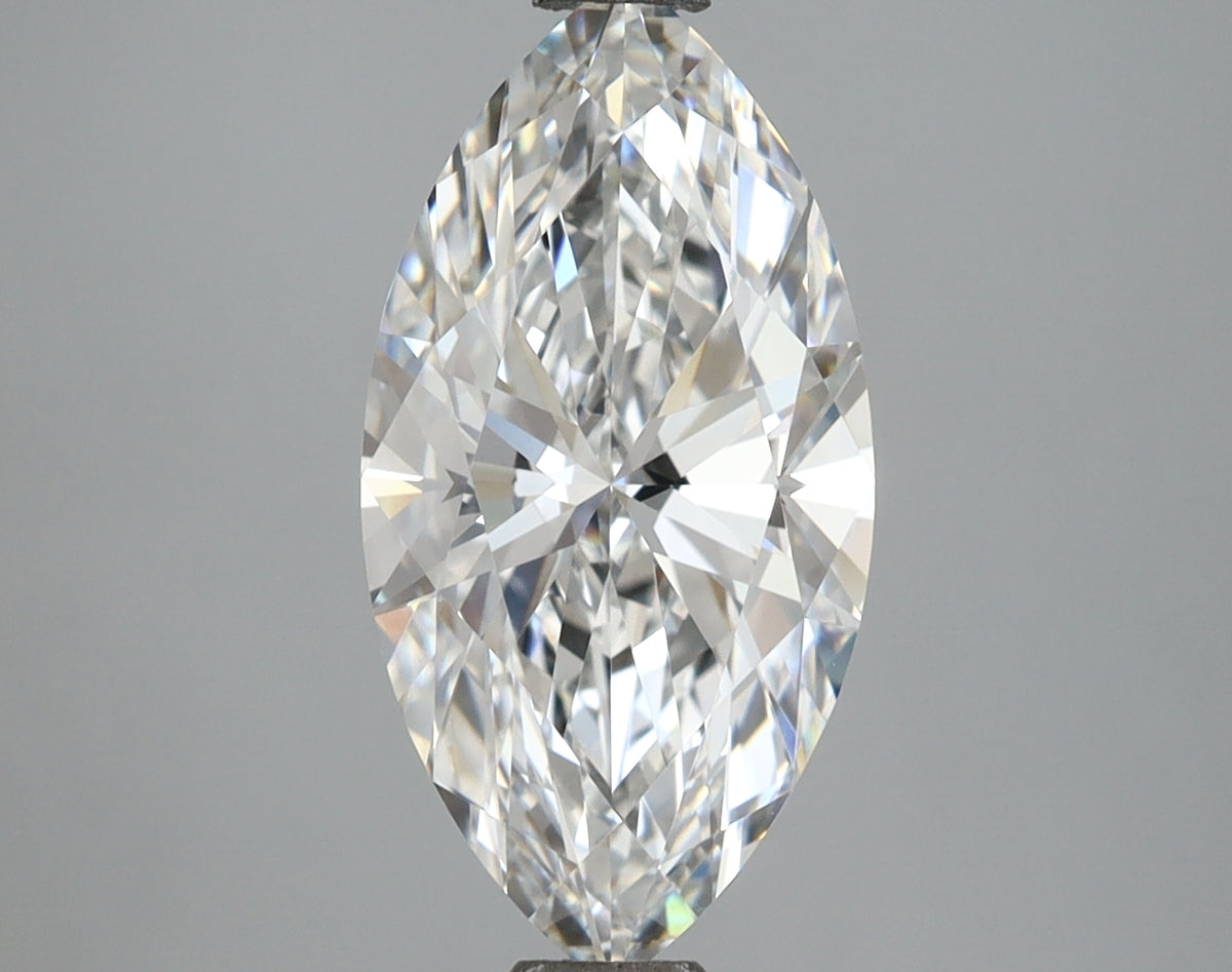 3.06 Carat Marquise Shaped, Ideal Cut, F Color, VVS2 Clarity, IGI Certified Lab Grown Diamond