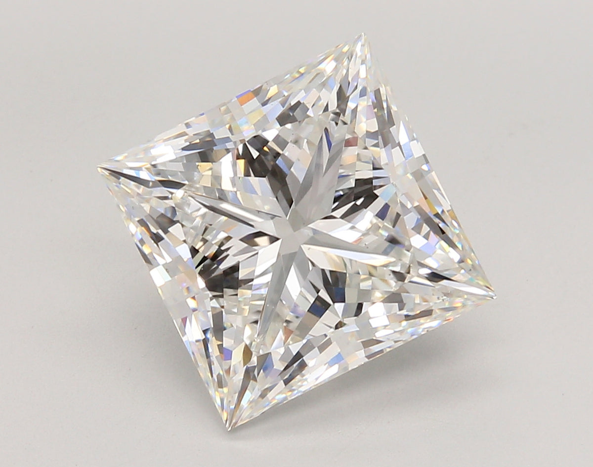 7.51 Carat Princess Shaped, Ideal Cut, F Color, VS1 Clarity, IGI Certified Lab Grown Diamond