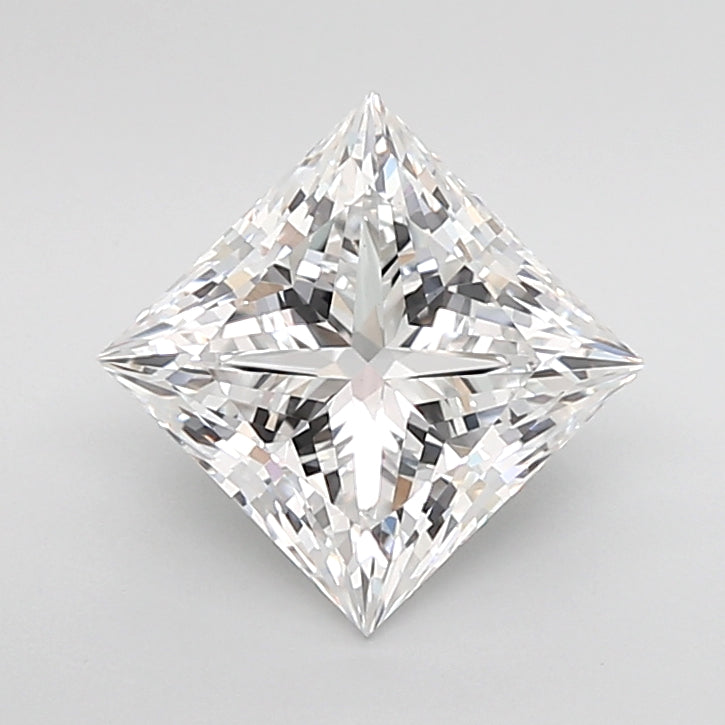 3.05 Carat Princess Shaped, Ideal Cut, D Color, VVS2 Clarity, IGI Certified Lab Grown Diamond