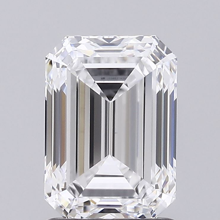 1.58 Carat Emerald Shaped, Ideal Cut, E Color, VVS2 Clarity, IGI Certified Lab Grown Diamond