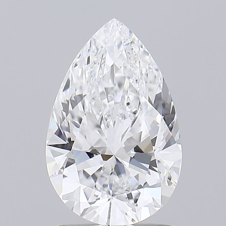 1.61 Carat Pear Shaped, Ideal Cut, D Color, VVS2 Clarity, IGI Certified Lab Grown Diamond