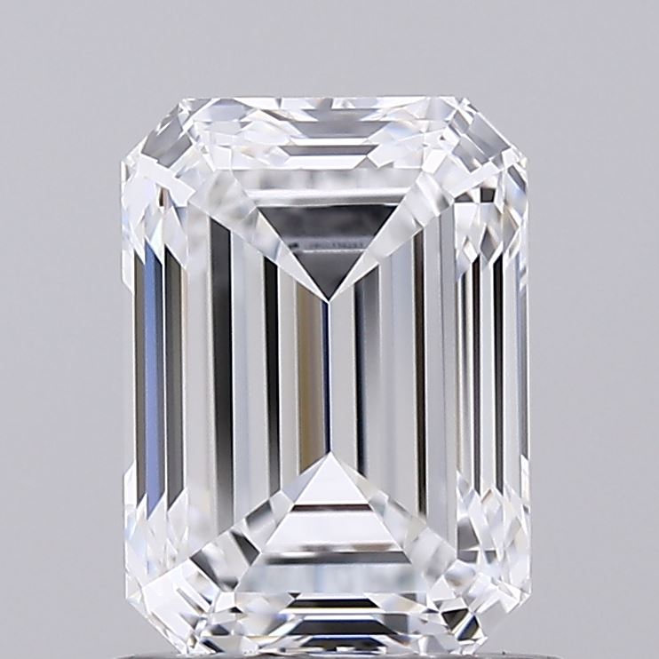 1.08 Carat Emerald Shaped, Ideal Cut, D Color, VVS2 Clarity, IGI Certified Lab Grown Diamond