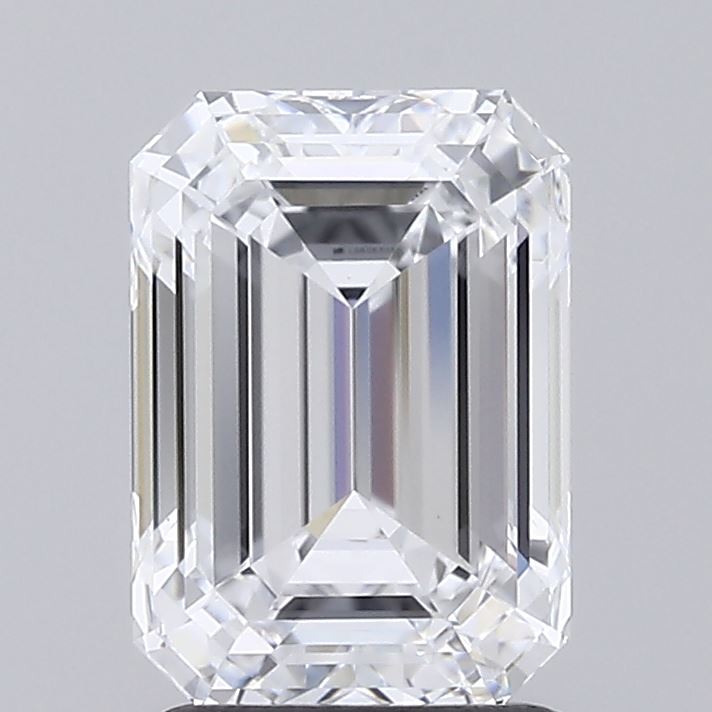 2.04 Carat Emerald Shaped, Ideal Cut, D Color, VVS2 Clarity, IGI Certified Lab Grown Diamond