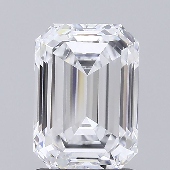 1.51 Carat Emerald Shaped, Ideal Cut, D Color, VVS2 Clarity, IGI Certified Lab Grown Diamond