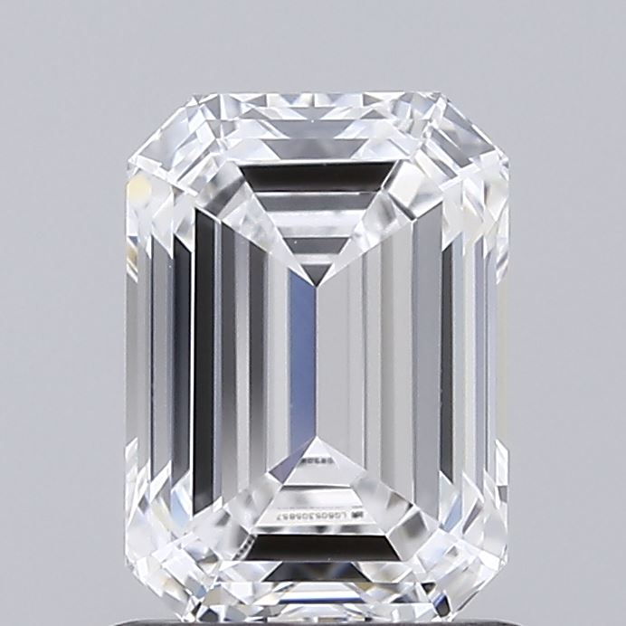 1.08 Carat Emerald Shaped, Ideal Cut, D Color, VVS2 Clarity, IGI Certified Lab Grown Diamond